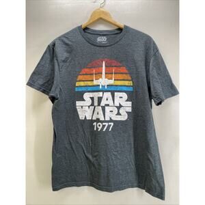 Star Wars Vintage Looking Logo X-Wing Graphic Print Men’s Large 42-44